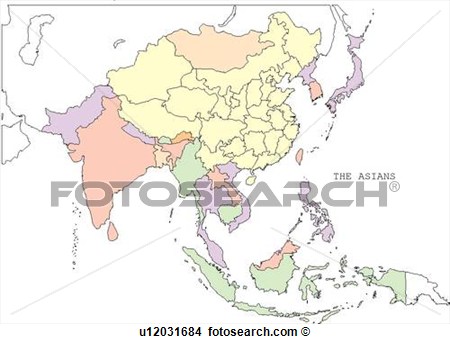 Asia Map Clip Art