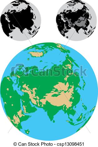 Asia World Map Clip Art