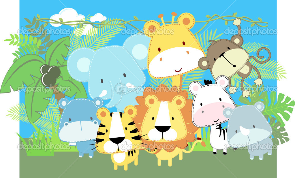 Baby Jungle Animals Clip Art