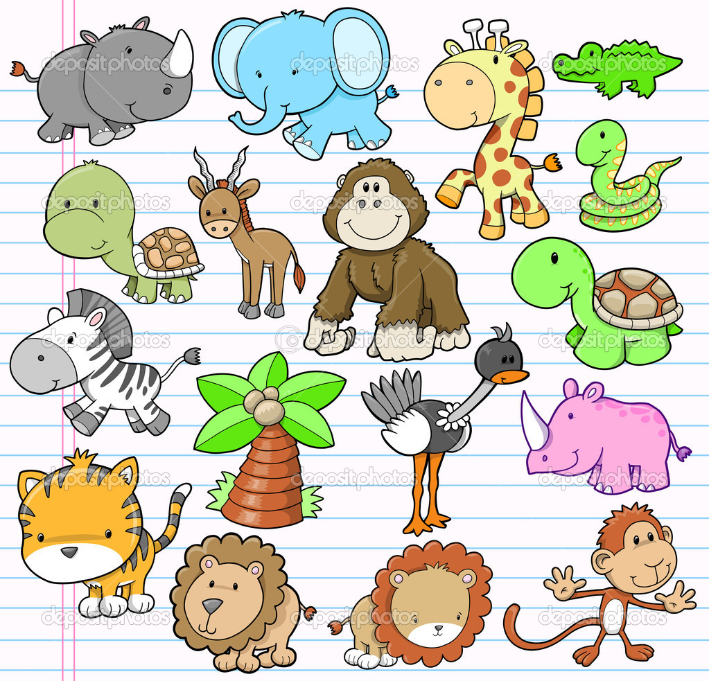 Baby Safari Animals Vector