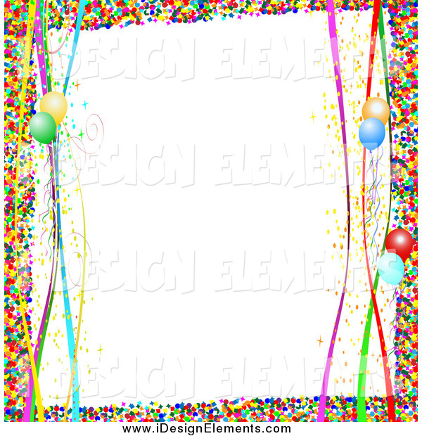 Balloons and Confetti Clip Art Borders