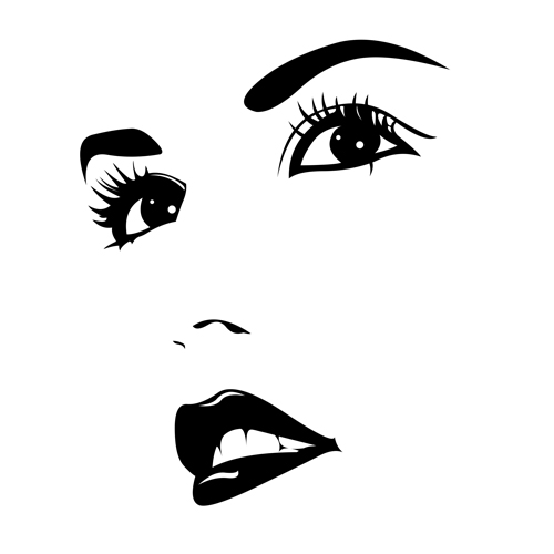 Beautiful Girl Face Vector