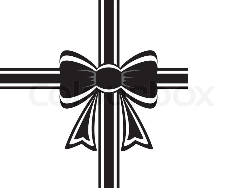 Black and White Bow Vector
