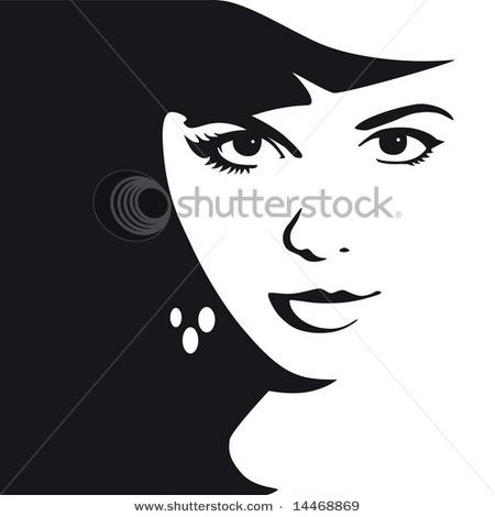 Black and White Face Vector