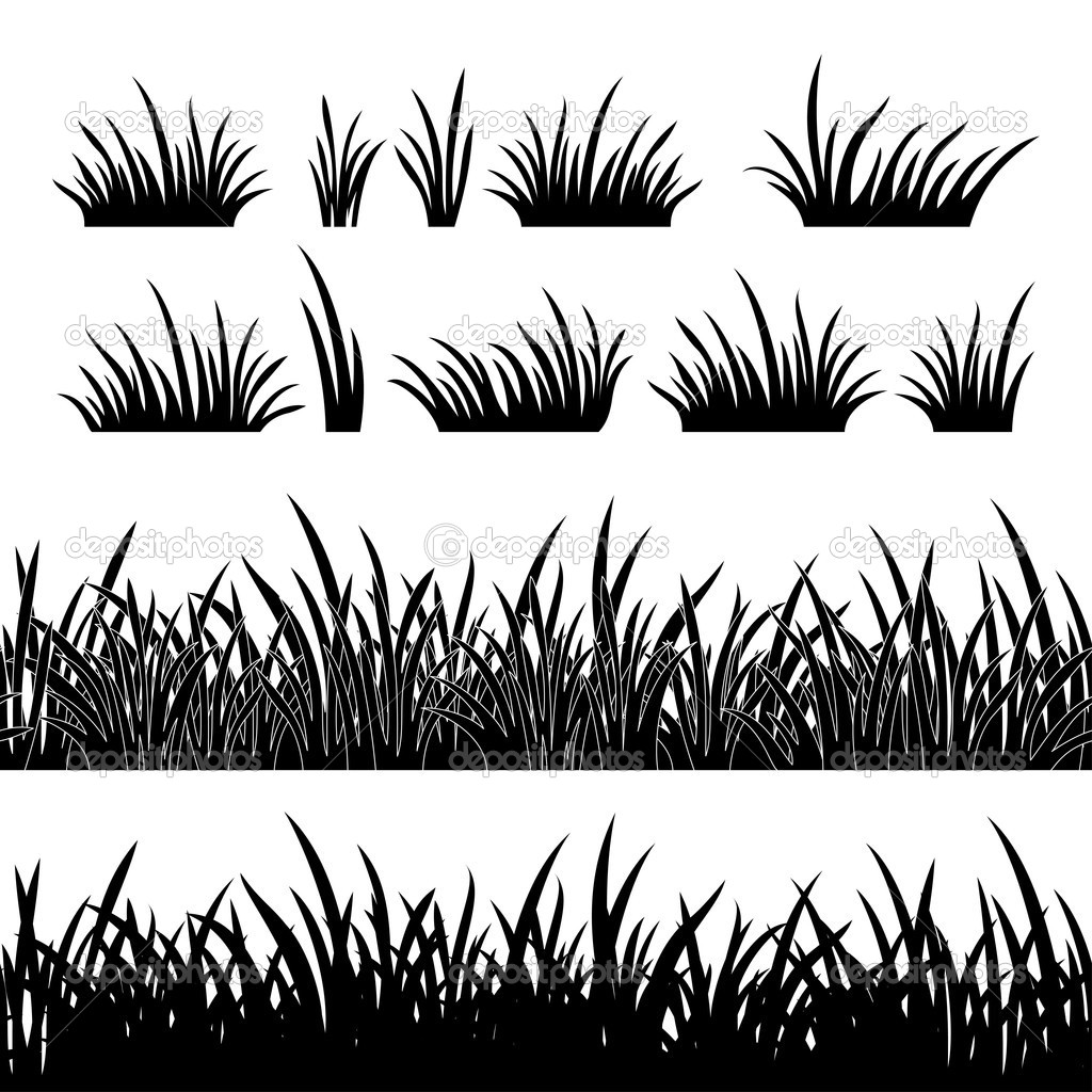 Black and White Grass Silhouette