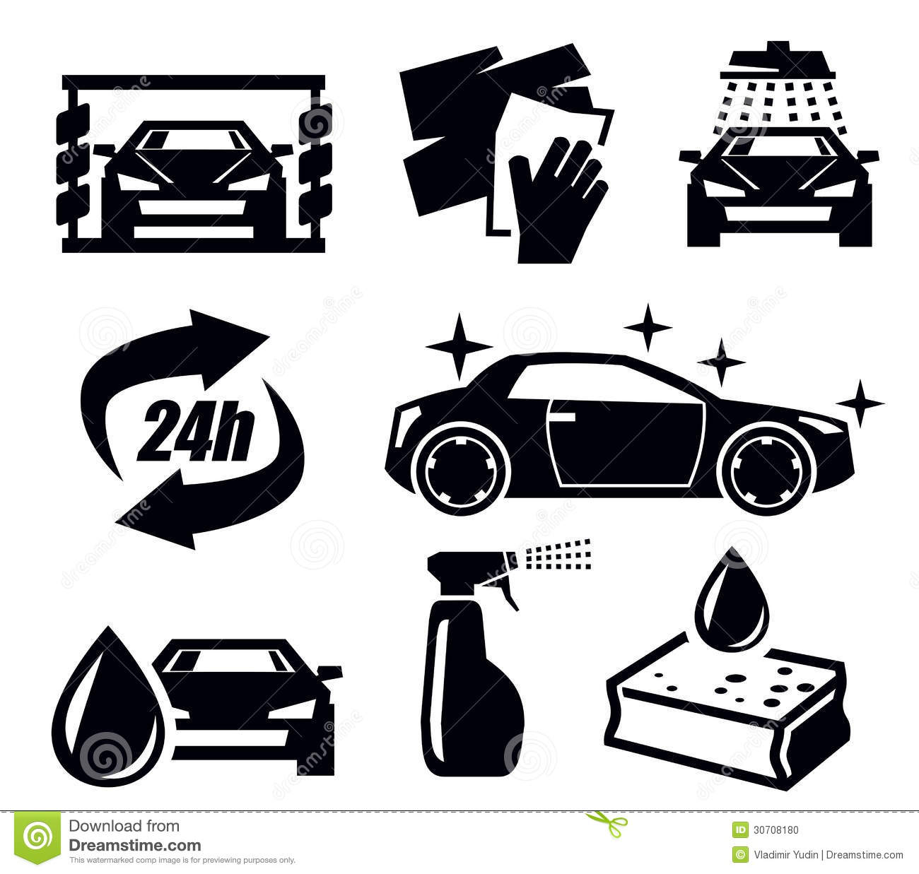 Black and White Icon Car Wash Black and White Icon Car Wash