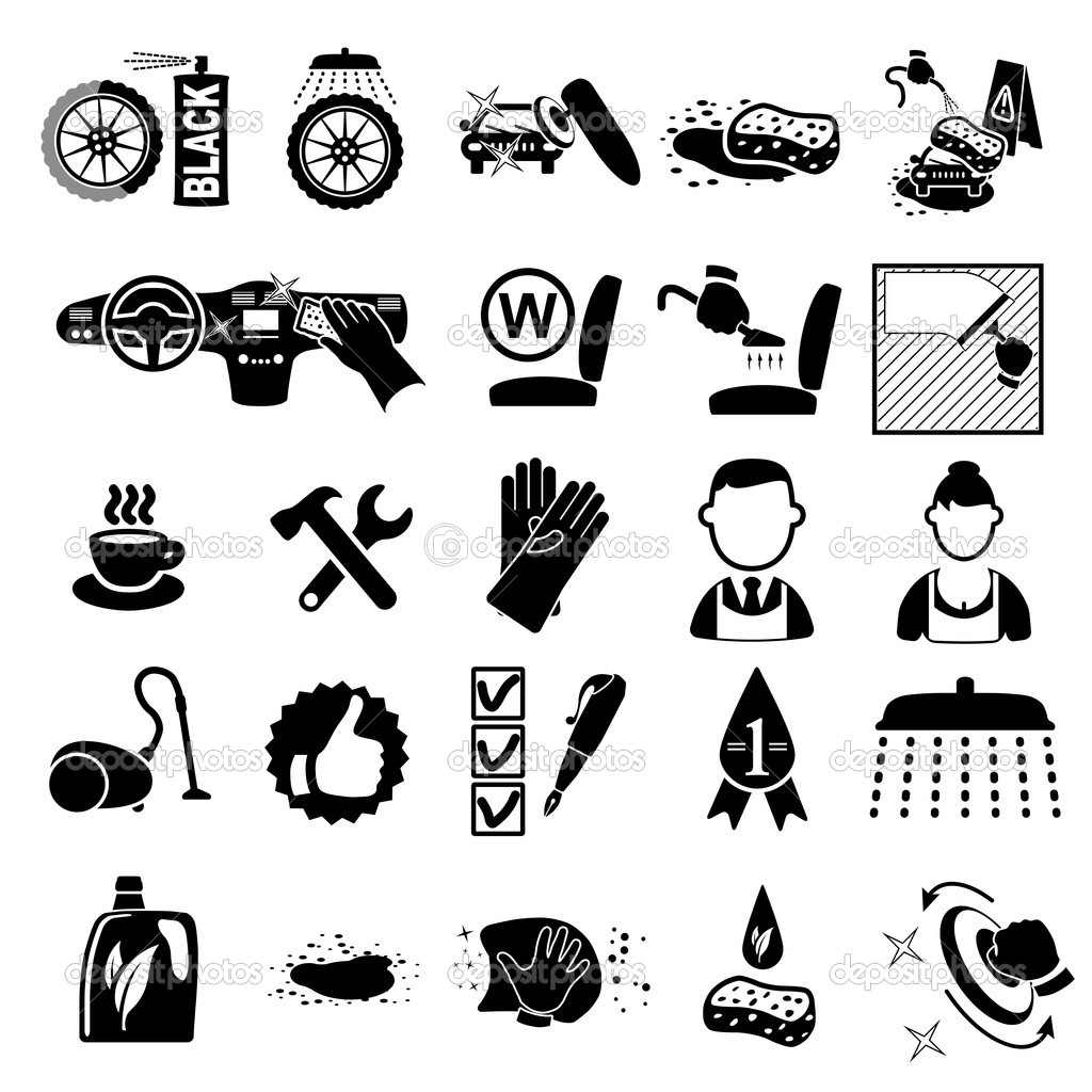 Black and White Icon Car Wash Black and White Icon Car Wash