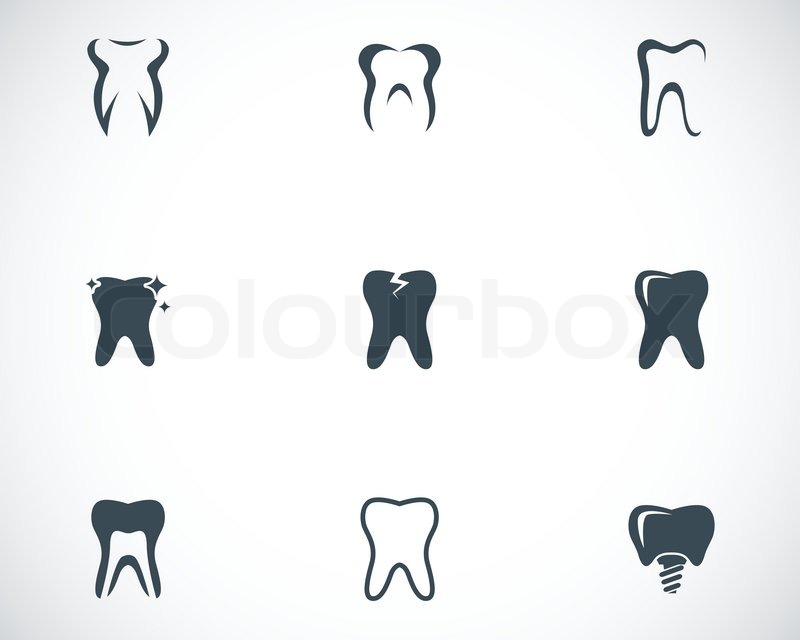 Black and White Tooth Vector