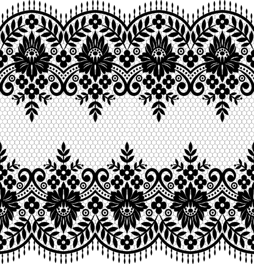 Black Lace Border Vector Free