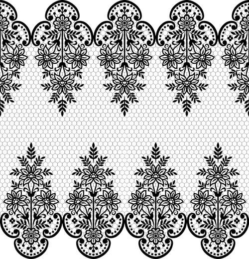 Black Lace Border Vector