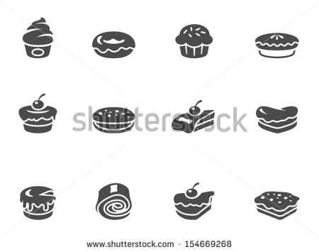 Cake Icon Black and White