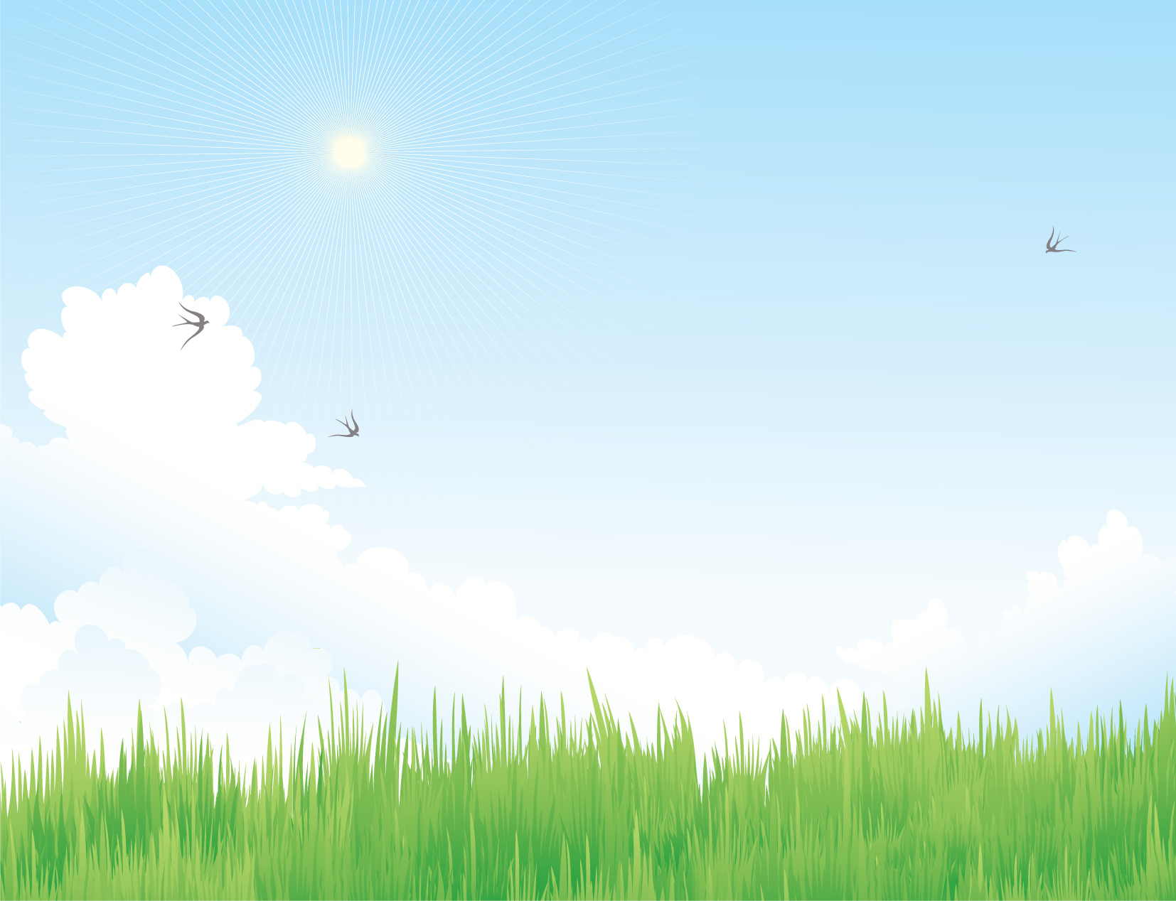 Cartoon Grass and Sky