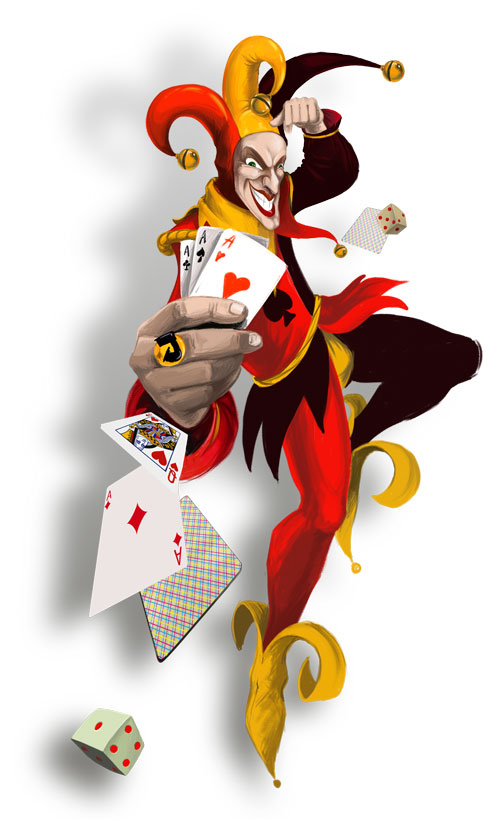Cartoon Images of Jokers On Playing Cards