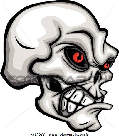 Cartoon Skull with Red Eyes