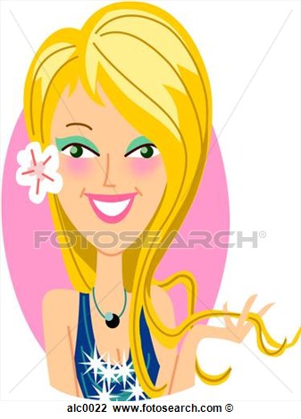 Cartoon Woman with Blonde Hair