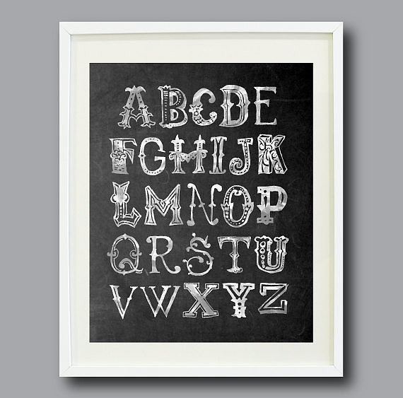 Chalkboard Alphabet Print Chalkboard Alphabet Print