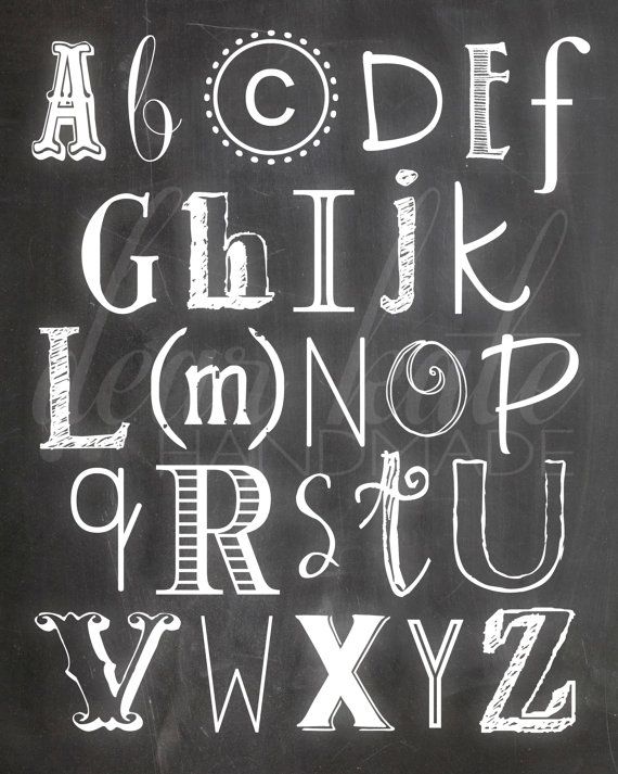 13 Chalkboard Printable Fonts Alphabets Images