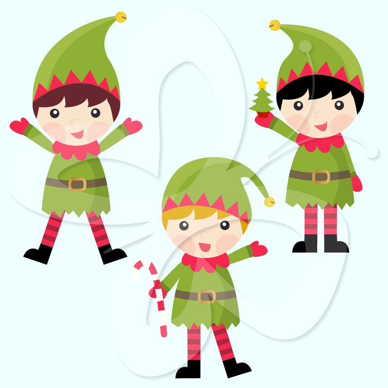 Christmas Elves Clip Art