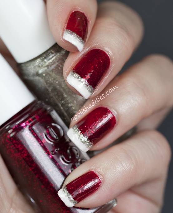 Christmas Nail Designs with White Tips