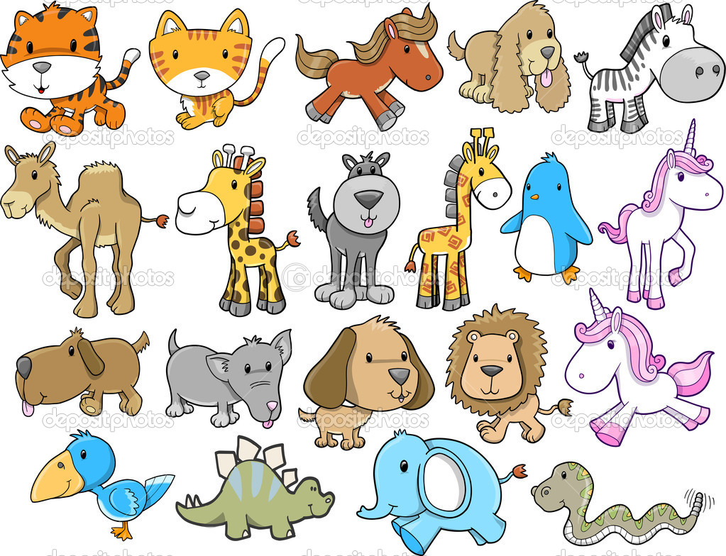 Cute Safari Animals Vectors Cute Safari Animals Vectors