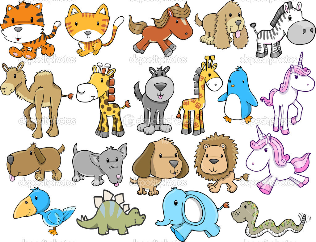 Cute Safari Animals Vectors