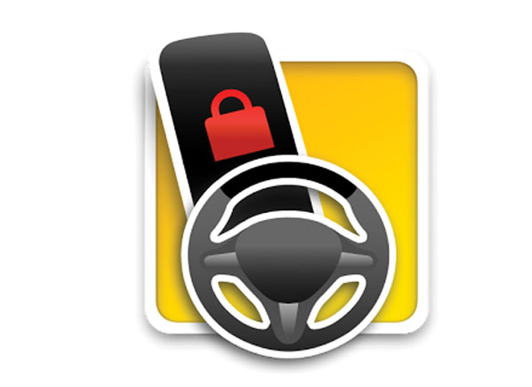 Driving and Cell Phone Icon