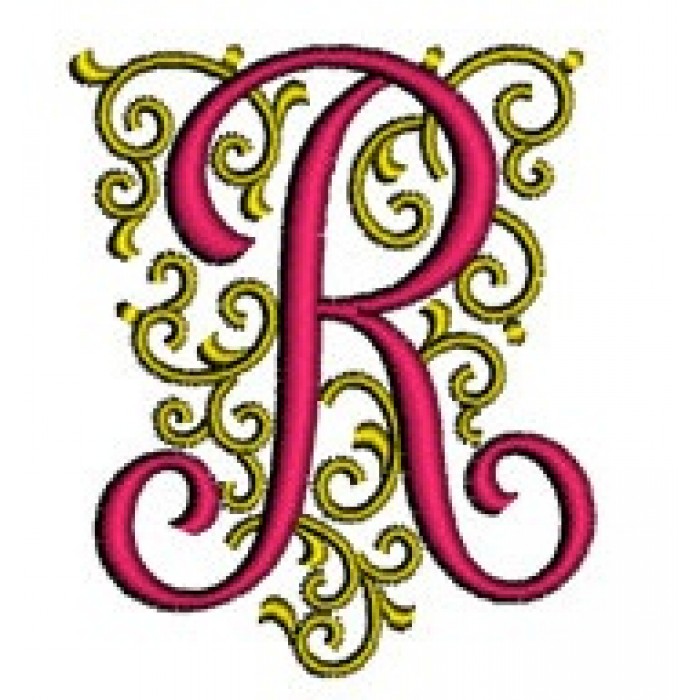 Fancy Monogram Font Embroidery Design