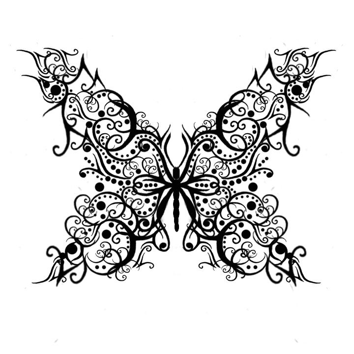 Filigree Butterfly Tattoo Designs