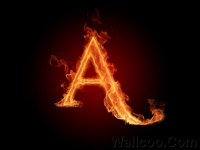 Fire Flames Alphabet Letters