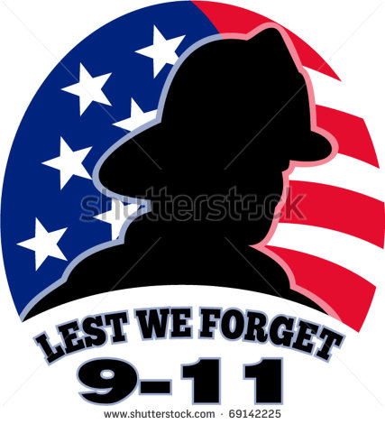 Flag 9 11 Firefighter Silhouette