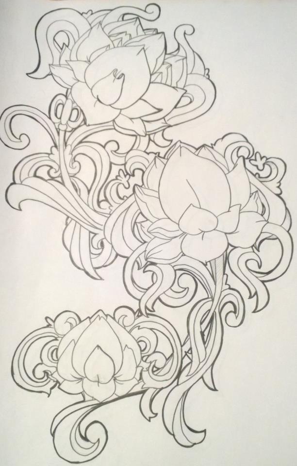 Flower and Filigree Tattoo Designs