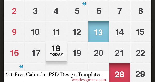 Free Calendar Templates Psd