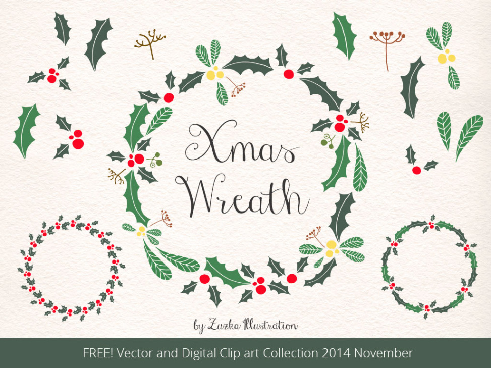 Free Vector Christmas Wreath Clip Art
