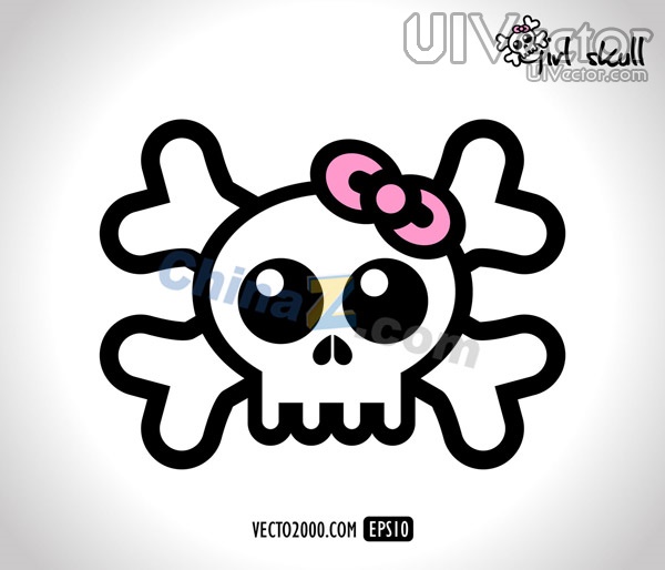 Girl Skull Vector Art