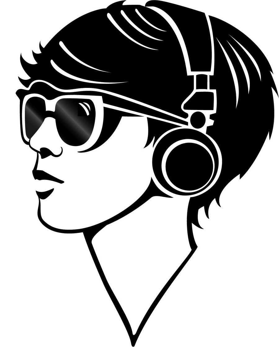 Girl with Headphones Vector