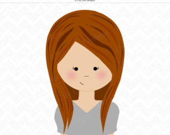 Girl with Red Hair Clip Art