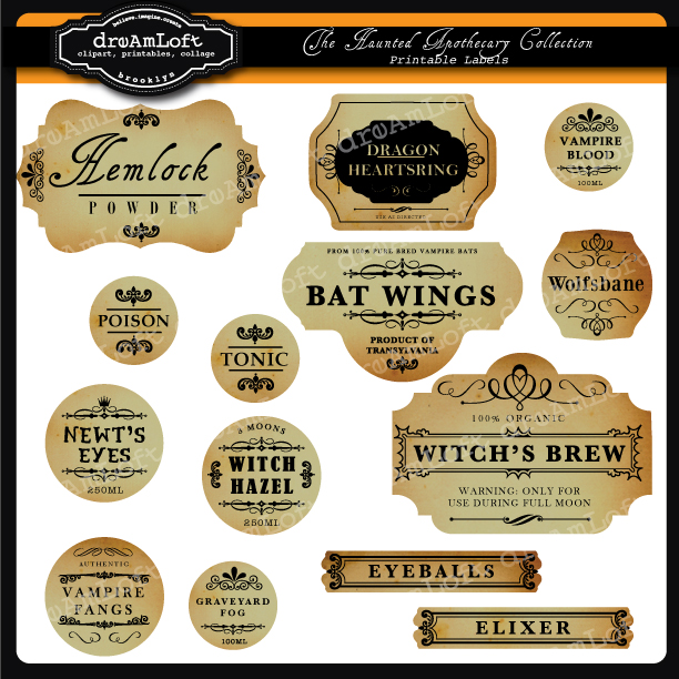 Halloween Apothecary Labels