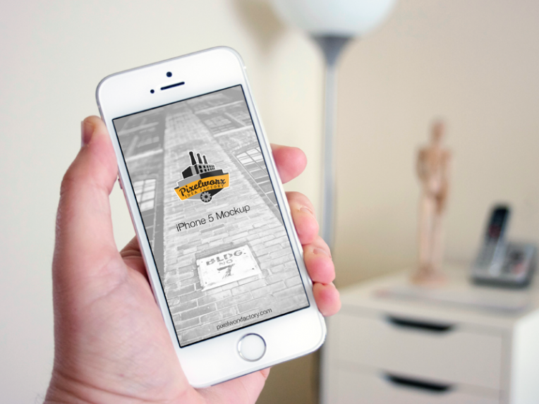 Hand Free iPhone Mockup PSD Hand Free iPhone Mockup PSD
