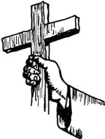 Hands and Cross Clip Art