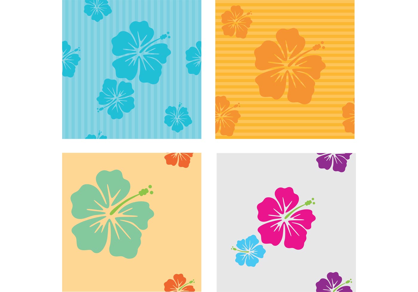 Hawaiian Vector Flower Patterns
