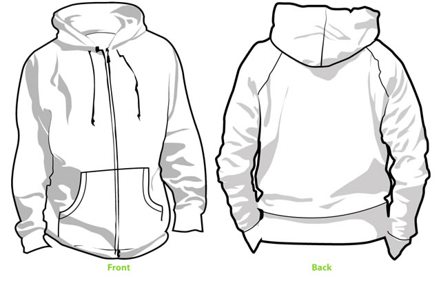 Hoodie Template Front and Back
