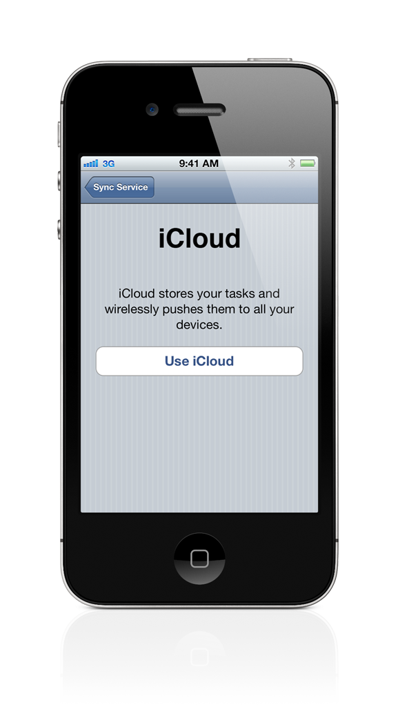 iCloud Setup Screen