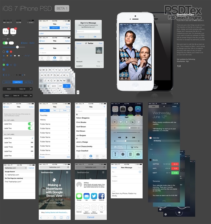 iPhone GUI PSD Design Template