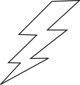 Lightning Bolt Clip Art Black and White