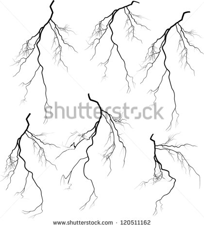 Lightning Clip Art Black and White