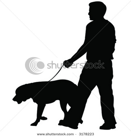Man Walking Dog Clip Art