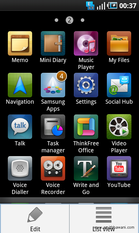 Menu Icon On Samsung Galaxy