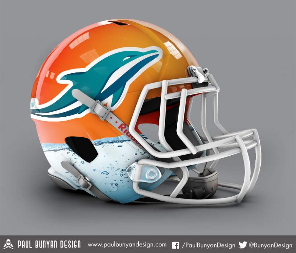 Miami Dolphins NFL Helmets 2015