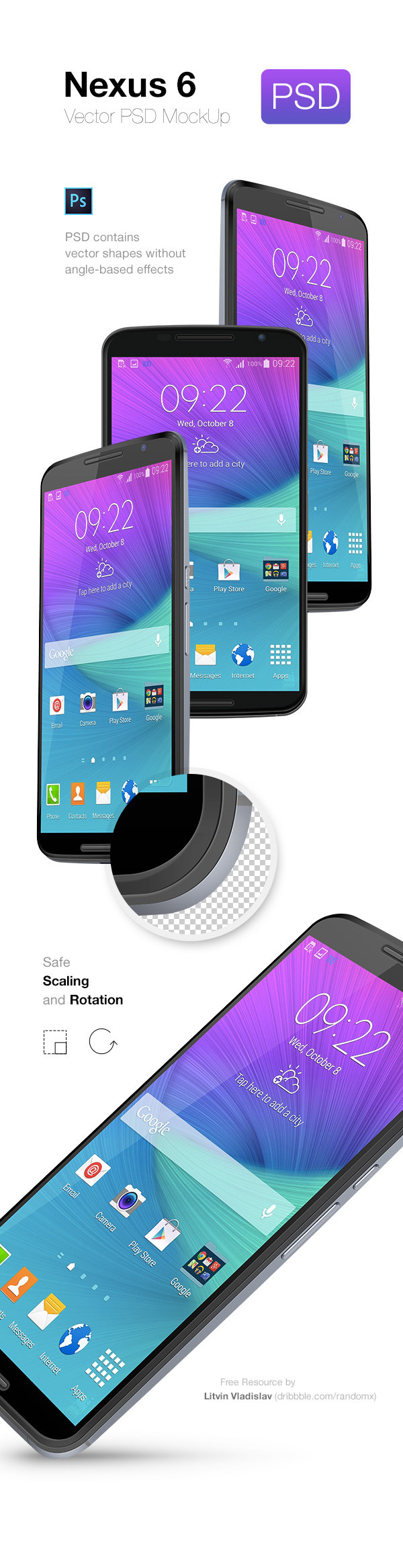 Nexus 6 Mockup PSD