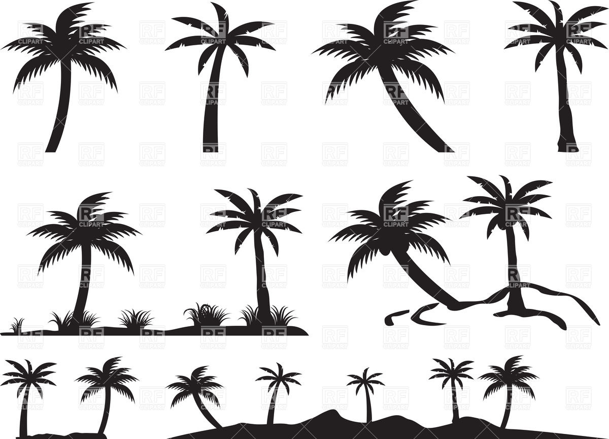 Palm Tree Silhouette Vector Clip Art